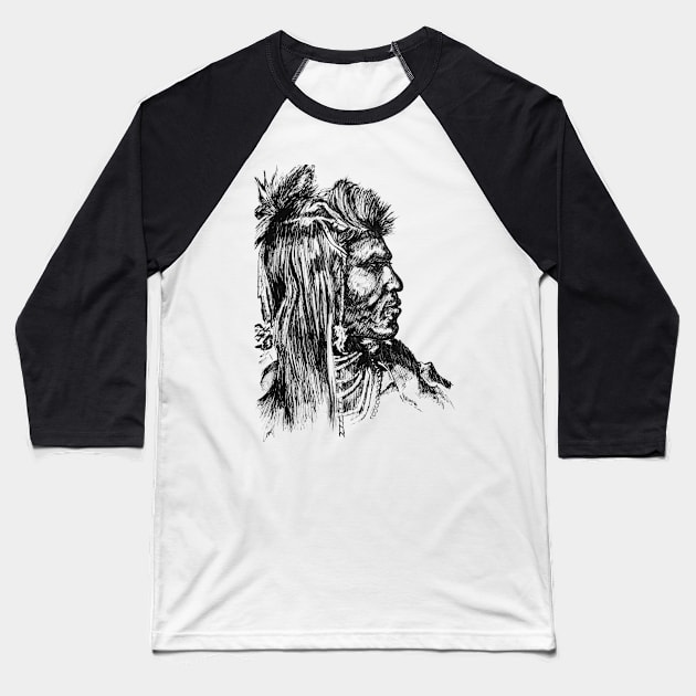 Native scout Baseball T-Shirt by Cryptid Kitty